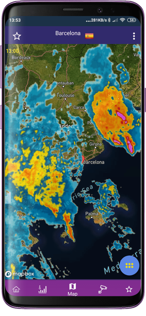 Live rain radar